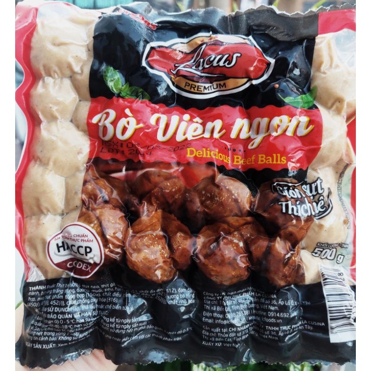 RẺ NHẤT SHOPEE BÒ VIÊN NGON LOẠI 1 LACUSINA 500G