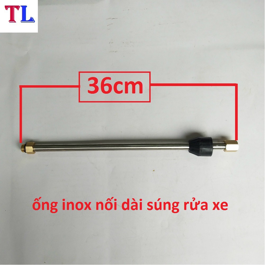 ống nối dài súng rửa xe áp lực cao của máy xịt rửa áp lực - ống nối inox Dài 36cm