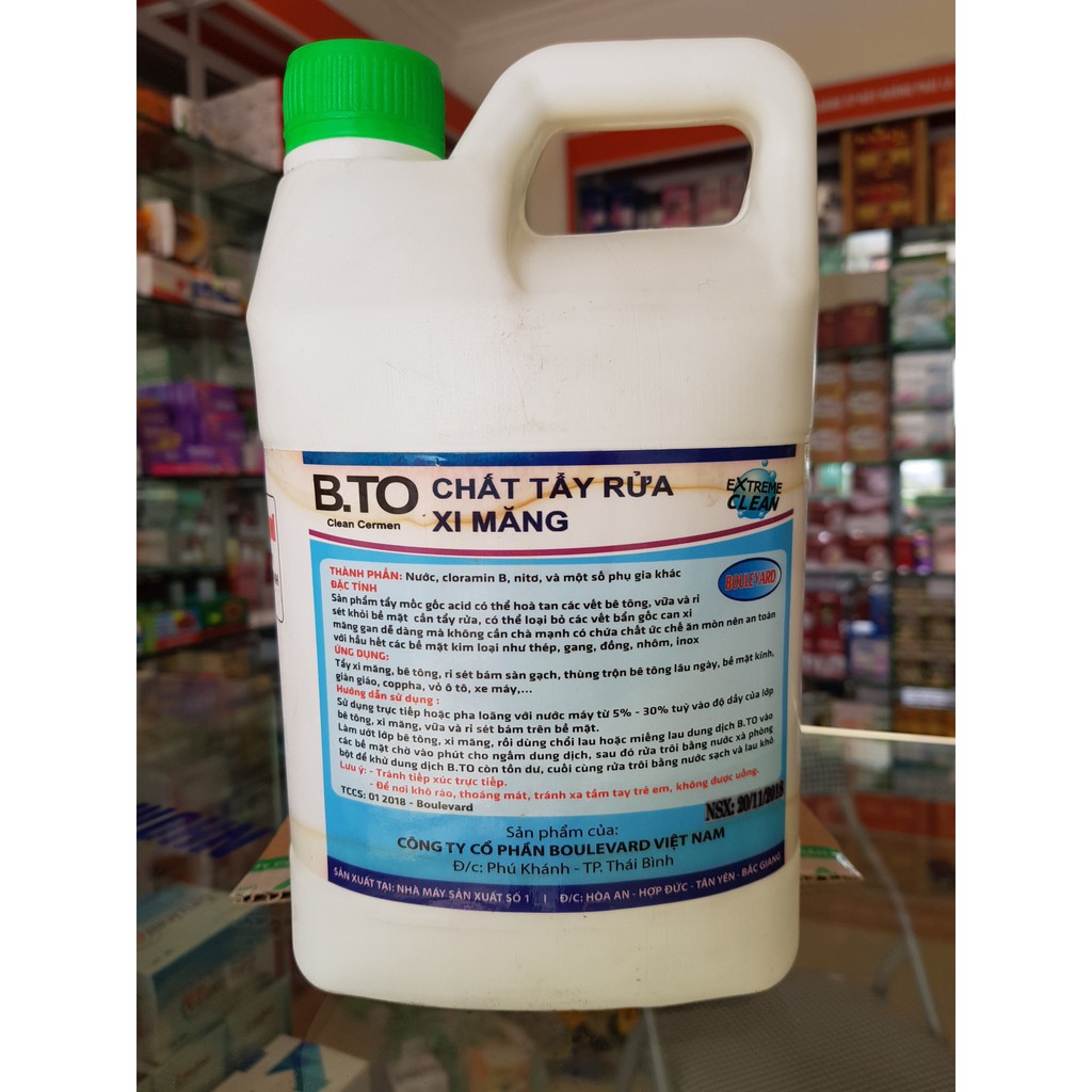 Chất tẩy rửa Xi Măng B.To Clean Cermen, Đánh bay Xi Măng trên gạch đỏ, gạch men, đá