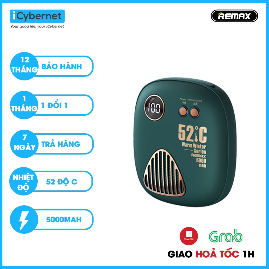 Sạc dự phòng 5000mAh kiêm máy sưởi tay hàng chính hãng Remax RPP253 ICYBERNET