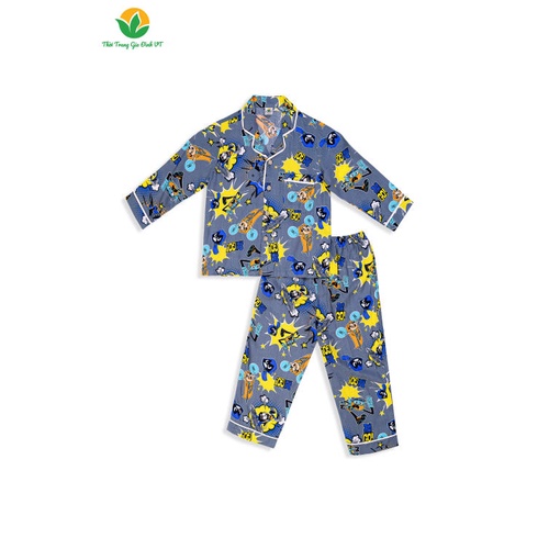 Bộ đồ pijama bé trai thu đông Việt Thắng, quần dài, áo dài, chất lanh - B70.2103