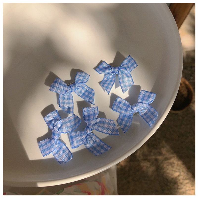 Kẹp Tóc Đính Nơ Họa Tiết Caro Dễ Thương Dành Cho Nữ