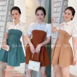 Bigsize ĐẦM SƠ MI ĐAN DÂY VINTAGE