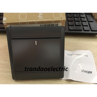 Công tắc đơn 2 chiều 10A Hager màu carbon WGL112_CA