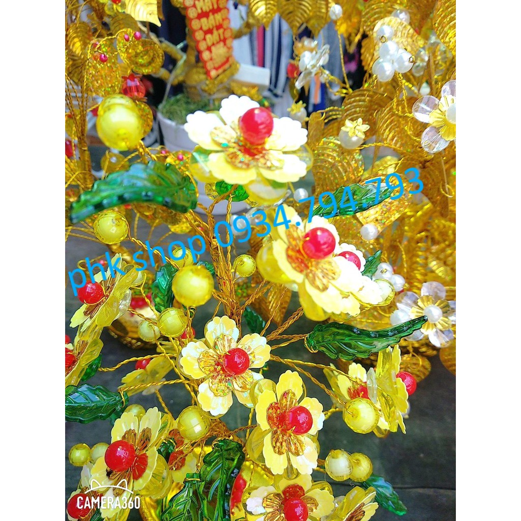100grm hoa mai vàng 5 cánh nguyên liệu handmade