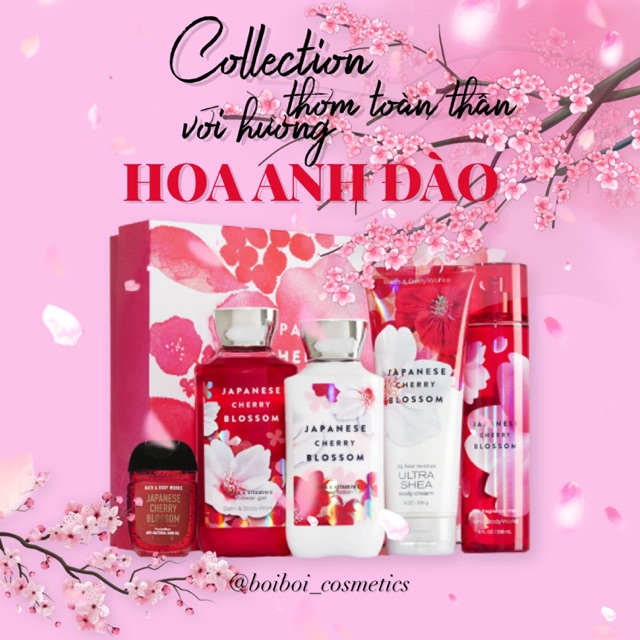 (LUÔN HỎI KHO TRƯỚC KHI ĐẶT) CÁC SP XỊT THƠM VÀ DƯỠNG THỂ MÙI JAPANESE CHERRY BLOSSOM CỦA BATH AND BODY WORKS