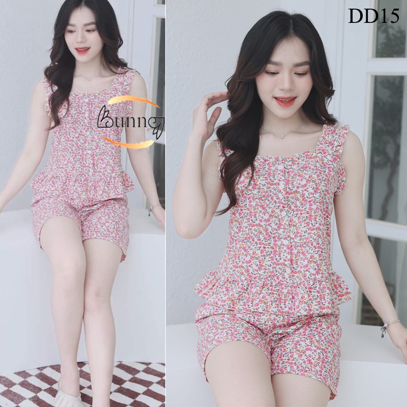 Đồ bộ mặc nhà lụa mát lạnh, quần áo nữ mùa hè mặc xinh cho các chị