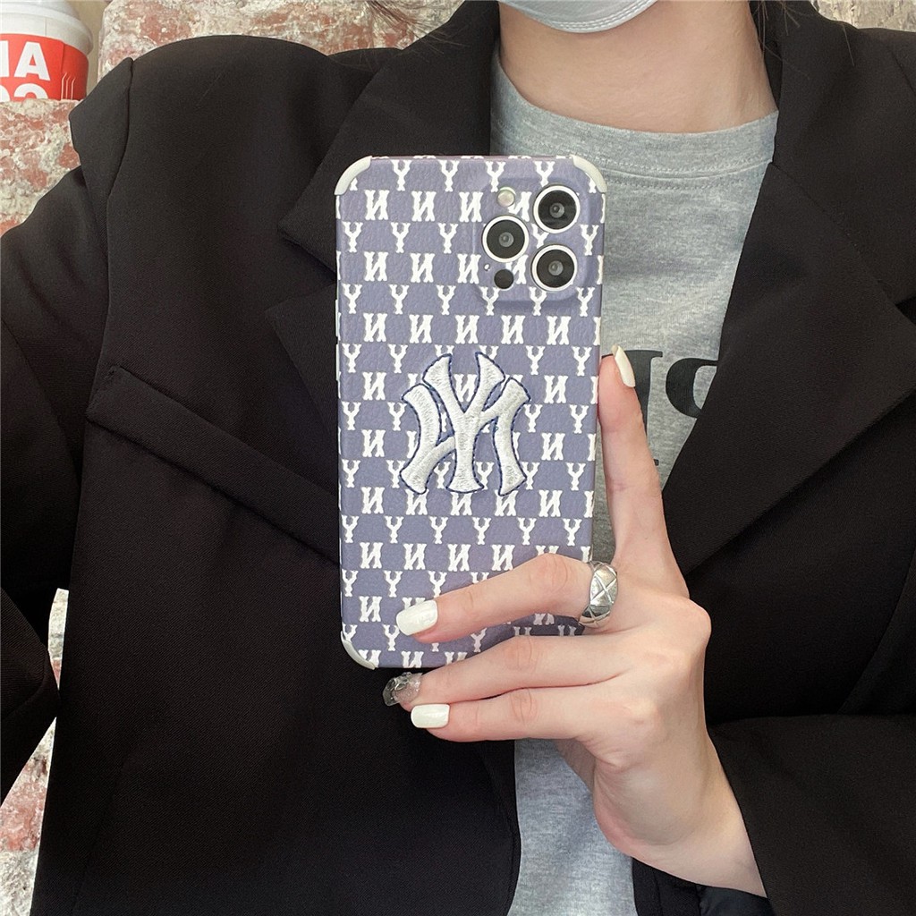 Soft Plastic Phone Case Embroidery NY suitable for iPhone12 mini 11 PRO MAX 6/6s 7/8plus SE2 X/XS XR XSMAX #HG4214