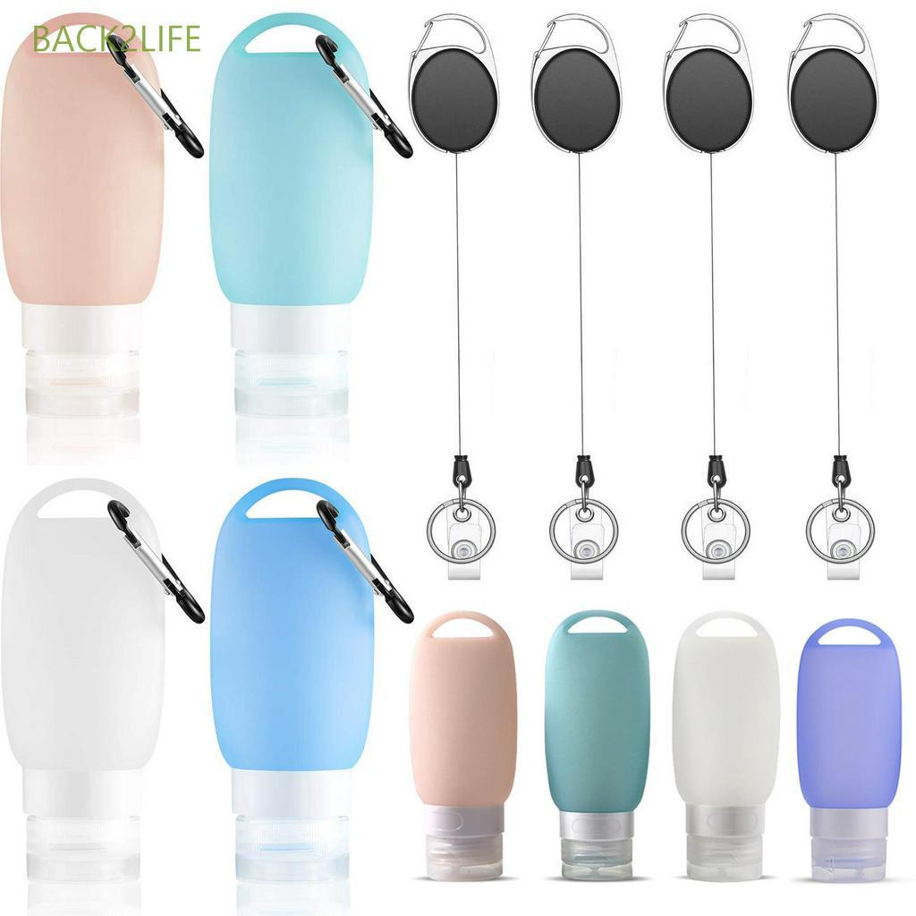 Set Chai Rỗng Đựng Dầu Gội / Xà Phòng Có Móc Treo Bằng Silicon Tiện Lợi Cho Du Lịch