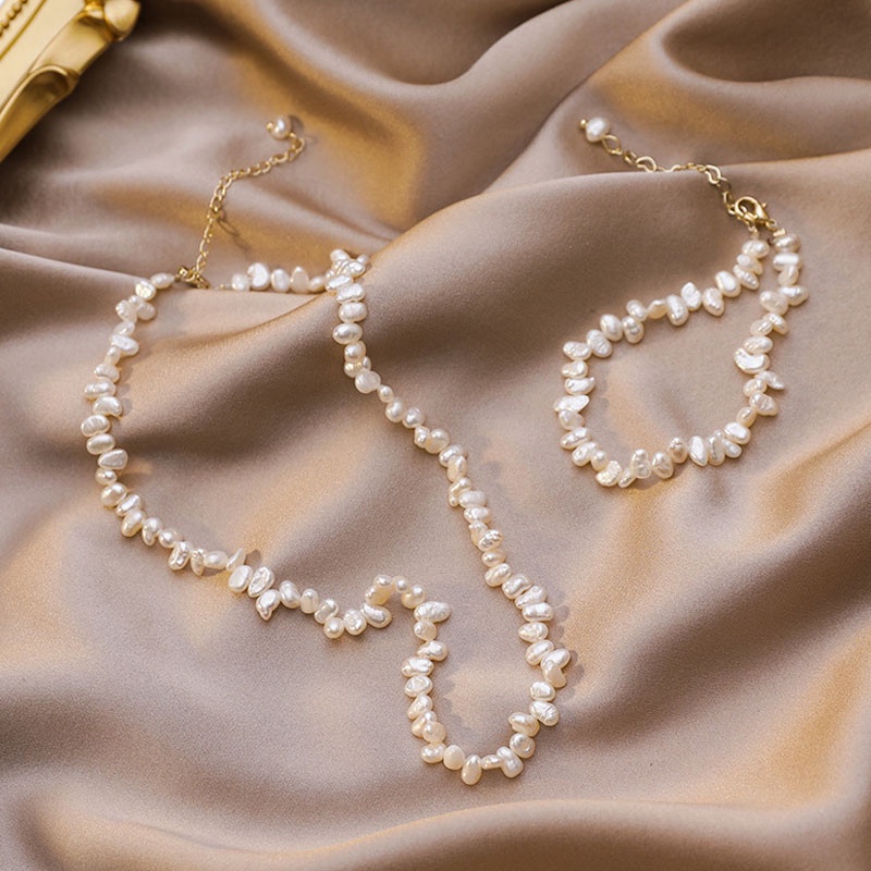 Vòng tay đính ngọc trai giả hình hoa tinh tế vintage cho nữ