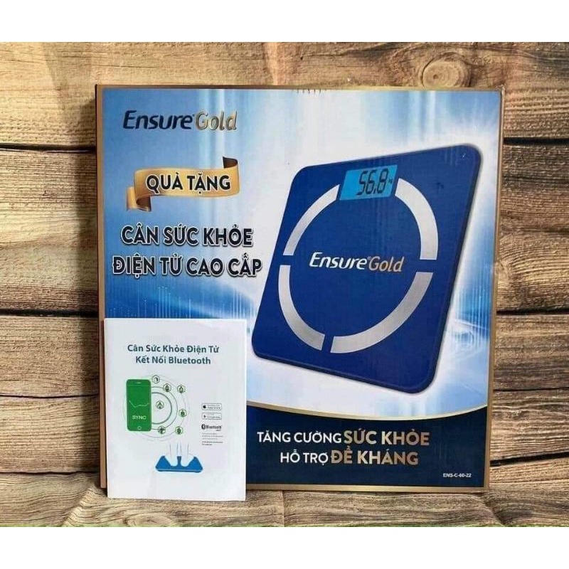 Cân điện tử Ensure kết nối Blutooth  với điện thoại phân tích 8 chỉ số cơ thể mẫu mới kèm 2 pin