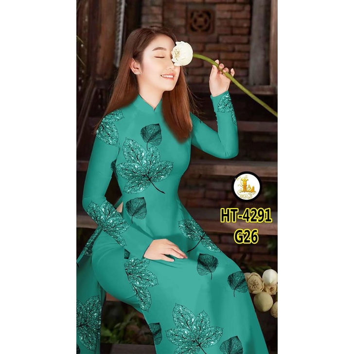 Vải may áo dài cao cấp lụa hồng ngọc /tằm ý họa tiết in 3d sang trong