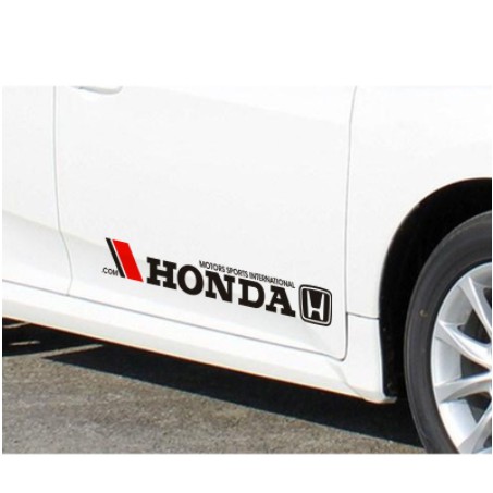 2 decal tem sticker nhãn dán họa tiết chữ logo HONDA trang trí hông cánh cửa xe hơi ô tô phản quang cho City Civic CRV