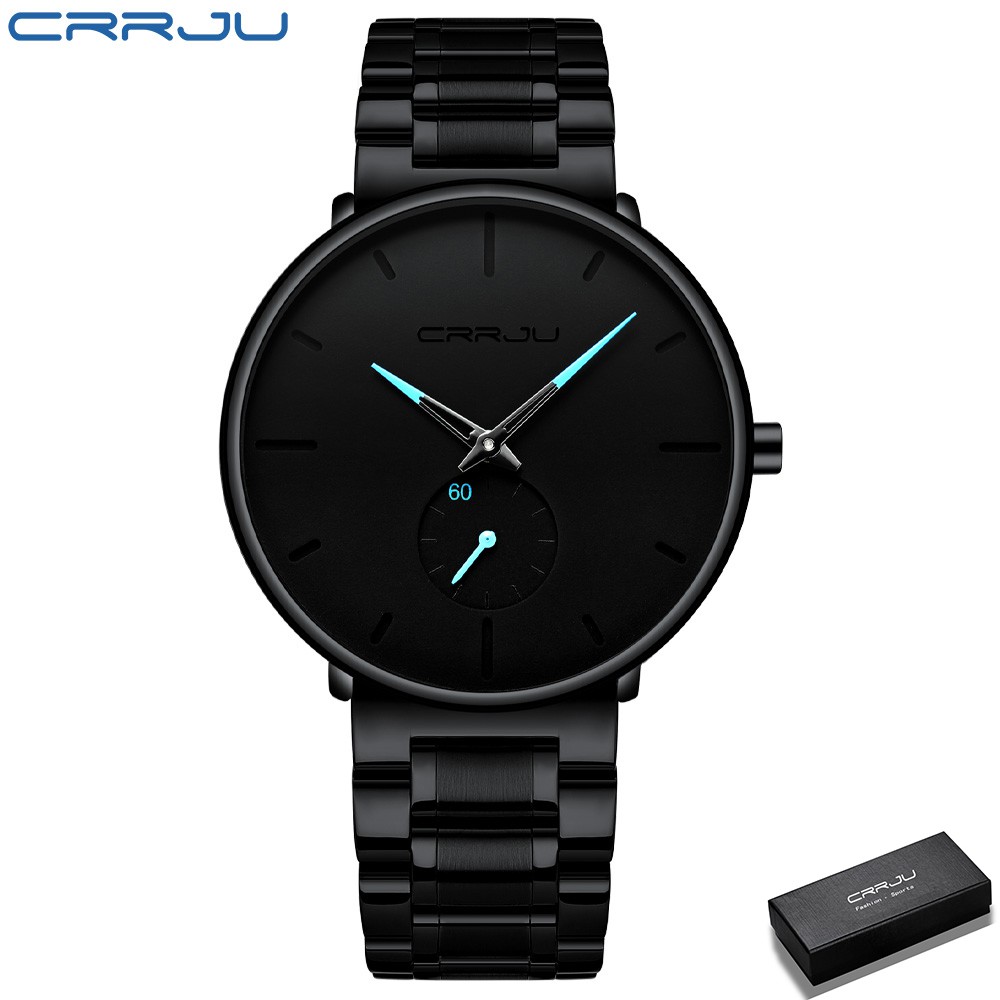 CRRJU Men's Waterproof Sport Quartz Stainless Steel Watchse 2150SL