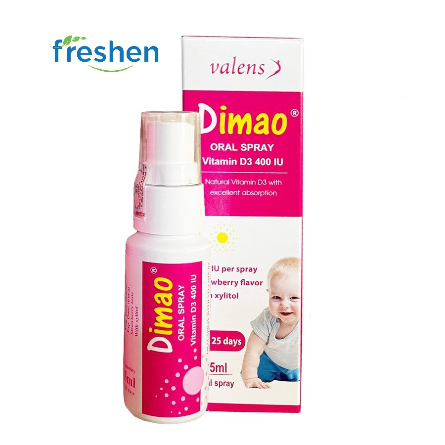 Dimao - Vitamin D3 Dạng Xịt 400IU, Hàng Nhập Khẩu Châu Âu, Hương Dâu thumbnail