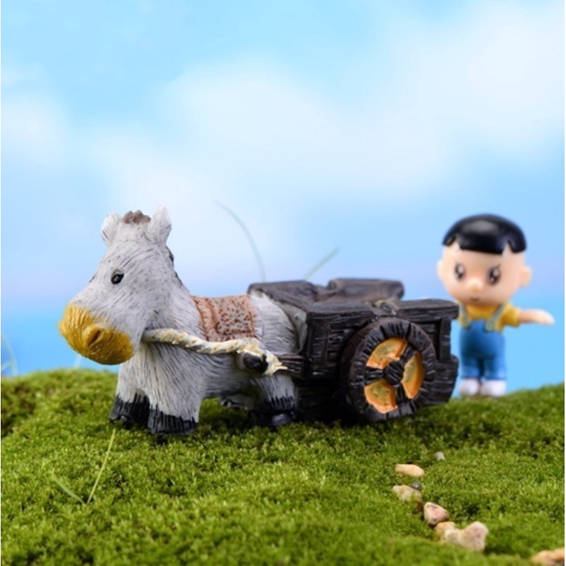 1 Đồ trang trí Con Lừa Mini Trang Trí Sân Vườn