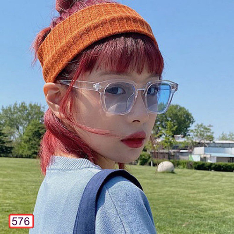 Mắt Kính Thời Trang Hot Trend 576 Form Vuông Vạch Siêu Đẹp - Hazo