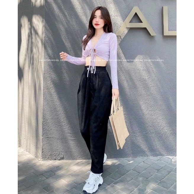 (3 SIZE 42-65KG) QUẦN BAGGY NHUNG TĂM MỊN MÁT THỜI TRANG PHÙ HỢP ĐI HỌC, ĐI LÀM, ĐI CHƠI