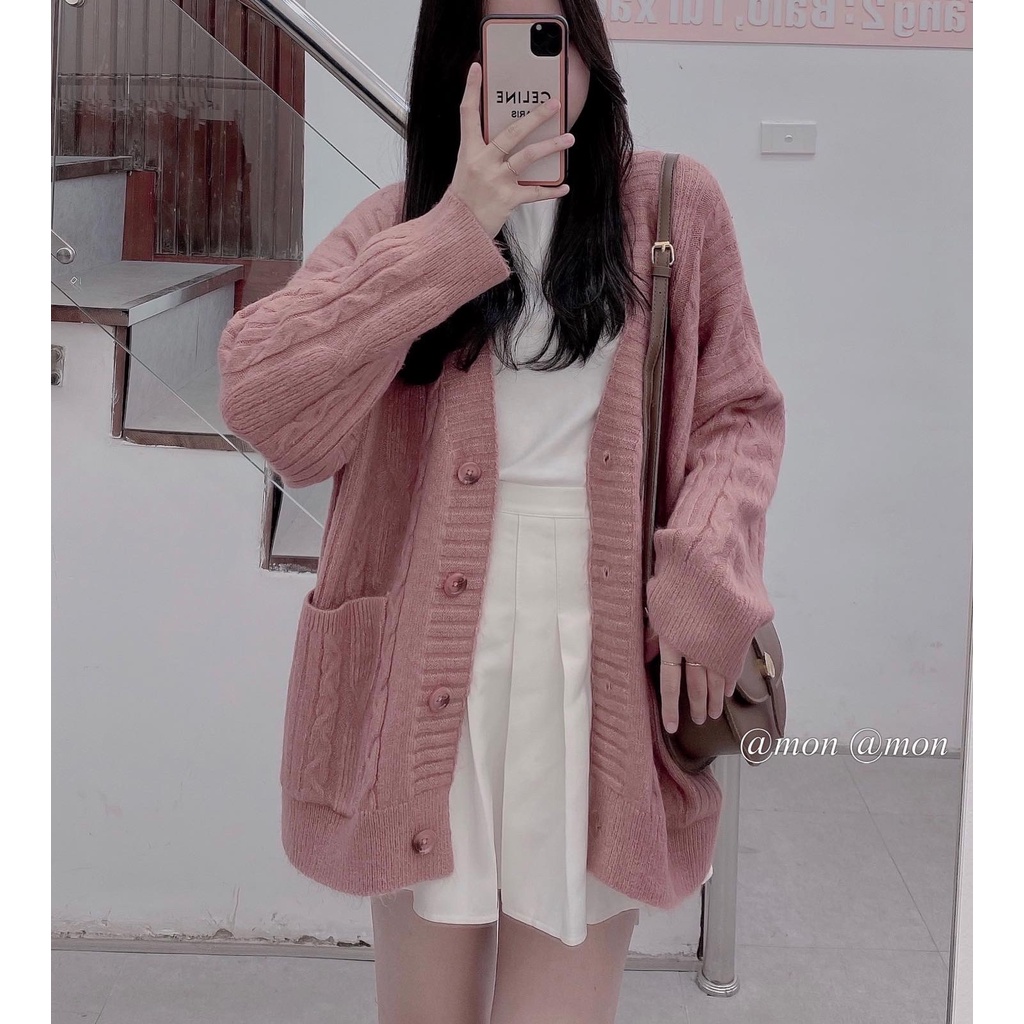 2012099 Áo cardigan len thừng - áo len thừng - cardigan len thời trang ulzzang freesize nhiều màu