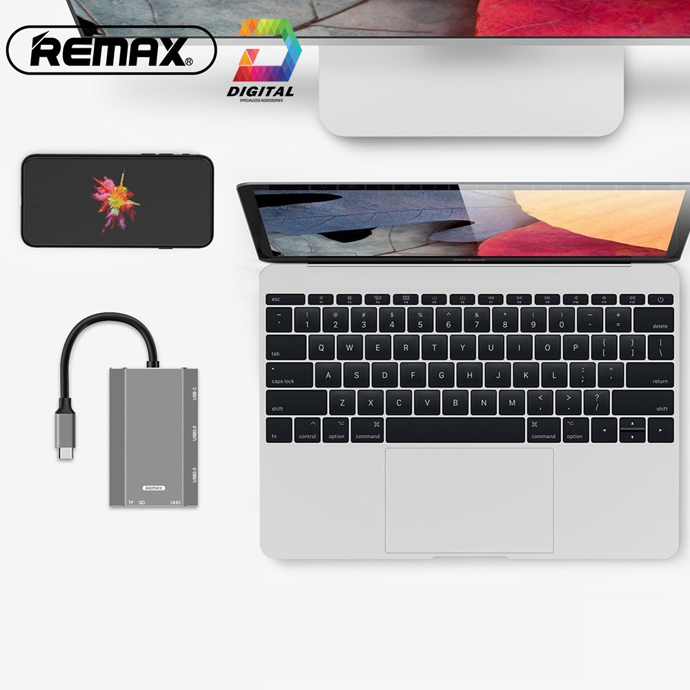 [Mã 44ELSALE2 giảm 7% đơn 300K] HUB Chuyển Type-C Ra USB 3.0 / HDMI / USB C / Thẻ Nhớ Chính Hãng Remax Tốc Độ Cao