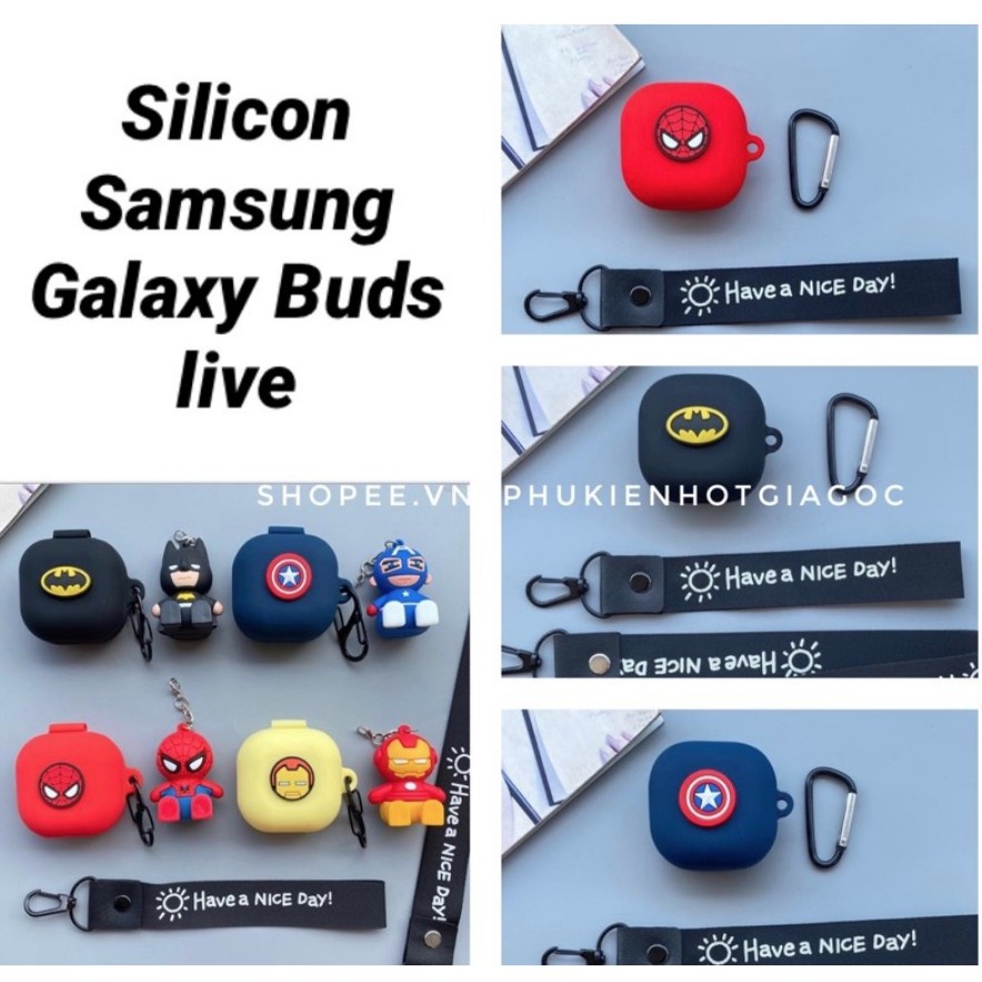 Có móc Silicon bảo vệ tai nghe Samsung Galaxy Buds Live / Buds Pro - Case bọc hộp sạc