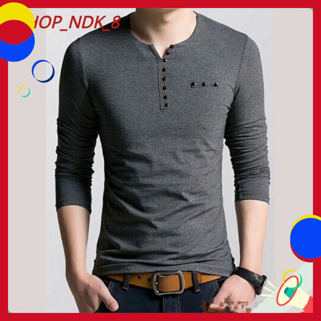 Áo thun nam dài tay cổ tròn thời trang hàn quốc - A011