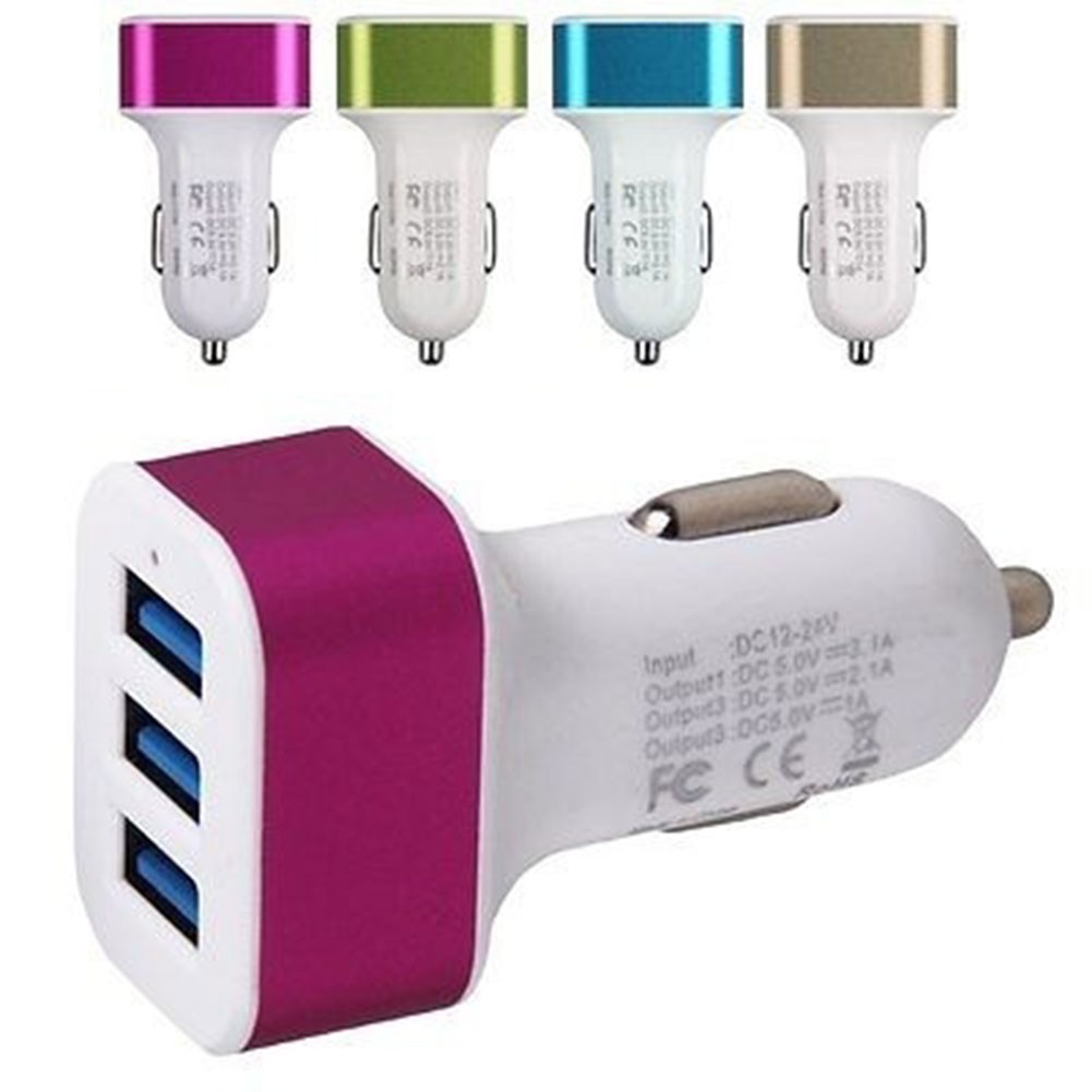 Bộ sạc 3 cổng USB cho xe hơi tiện lợi