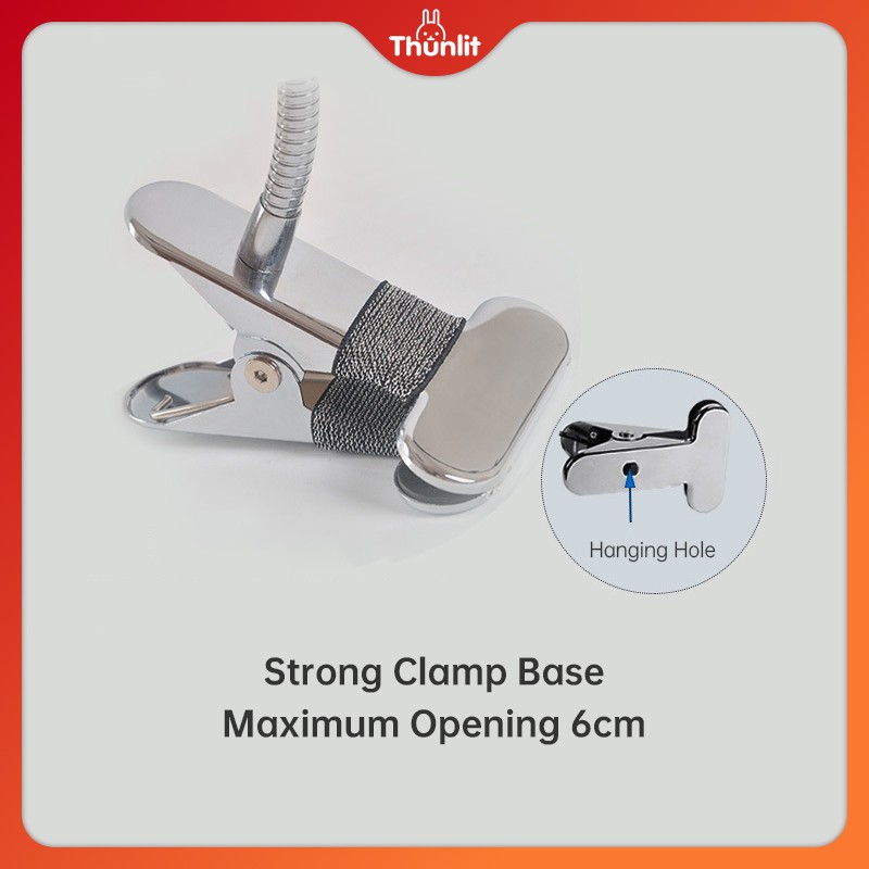 Đèn học Thunlit kẹp bàn USB 8W có phích cắm với 10 độ sáng và 3 mức nhiệt độ ánh sáng có thể điều chỉnh
