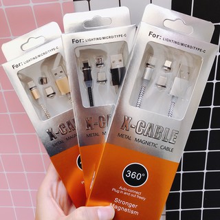 [Siêu rẻ] Cáp nam châm 3 in 1 micro USB, Lightning, Type C