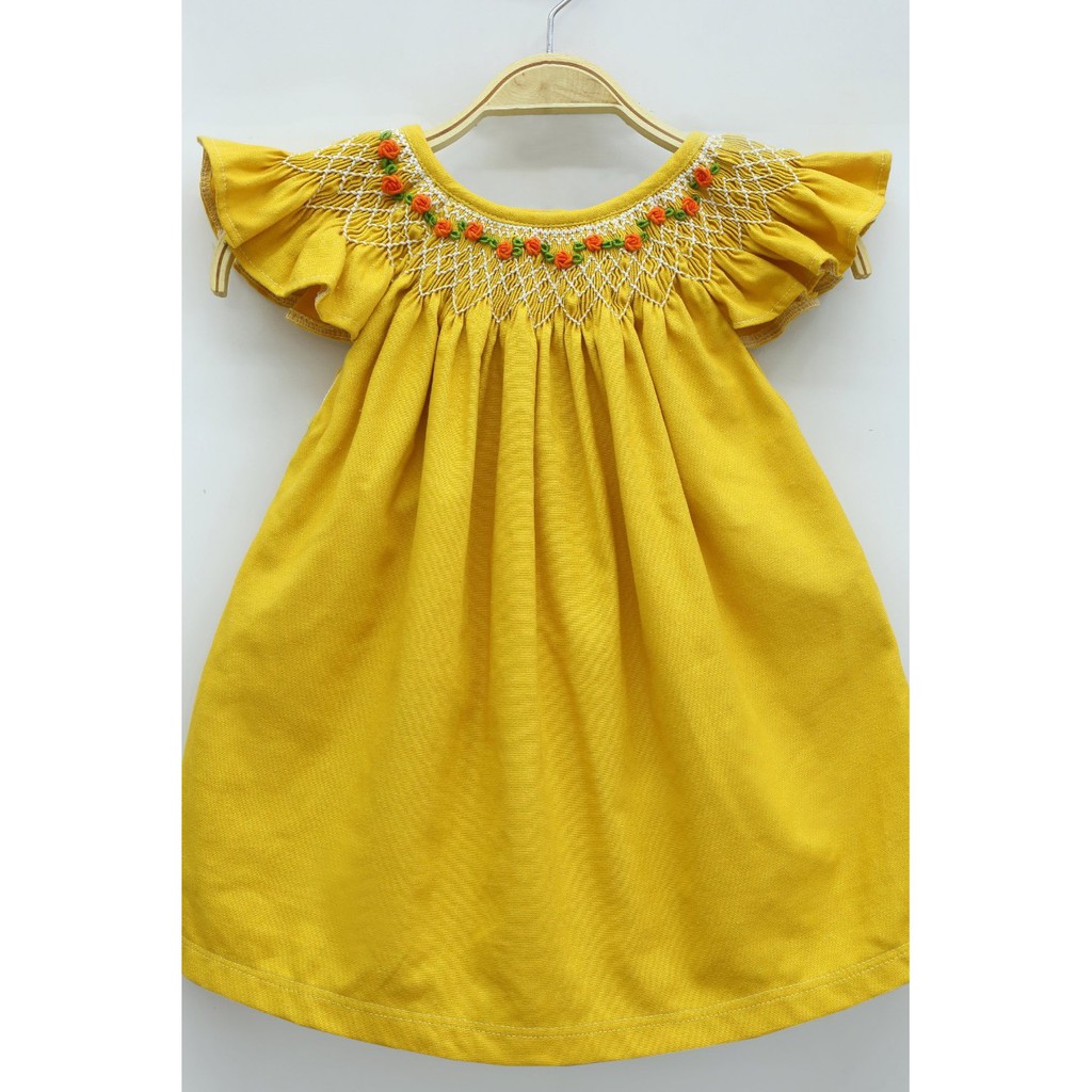 ĐẦM SMOCK ĐÔI MẸ VÀ BÉ CÁNH TIÊN VÀNG