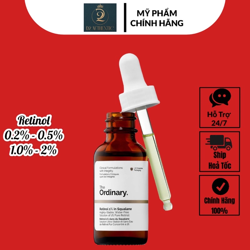Tinh chất Retinol Squalane nồng độ 0.2% - 0.5% - 1% - TheOrdinary
