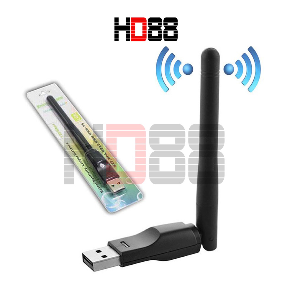 USB Wifi 150mbps Có Ăng Ten 802.11n Đa năng, thiết bị thu wifi cho máy tính HD88 - A06