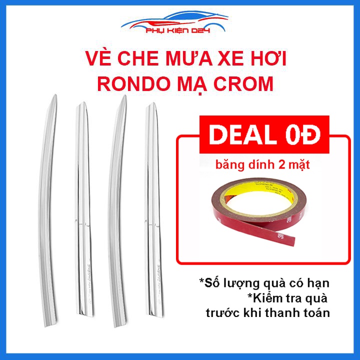 Vè mưa Rondo mạ crom sáng bóng che mưa bảo vệ