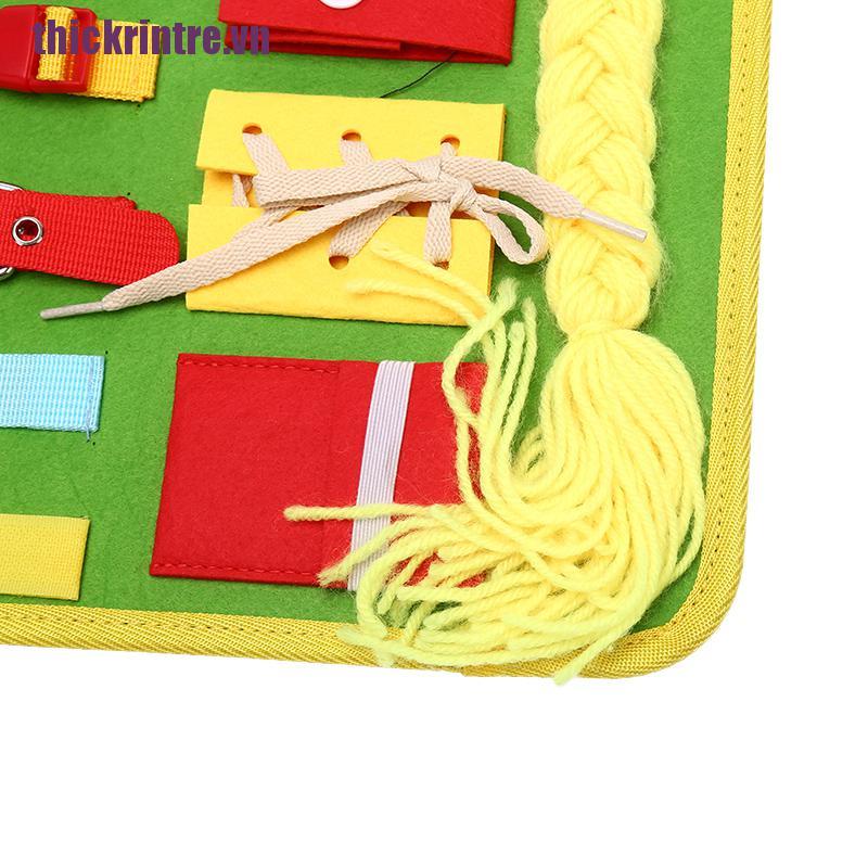 [rintre]Kids Busy Board Buckle Old Zip Button Lace Up Toy Montessori Early Education Toy