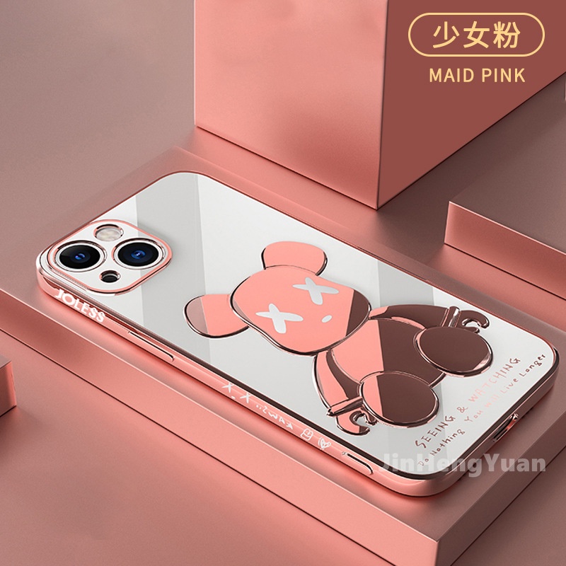 Ốp điện thoại trong suốt hình gấu 3D thích hợp cho IPhone 13 12 11 Pro Max 7P 8P XR XS