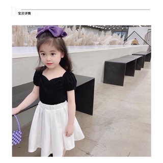 Set chân váy xếp li và áo kiểu cho bé gái
