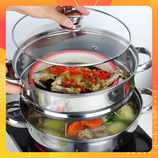 Nồi hấp inox 2 tầng cho nhà bếp 💓 nồi hấp 2 tầng 28cm tiện lợi cho gia đình