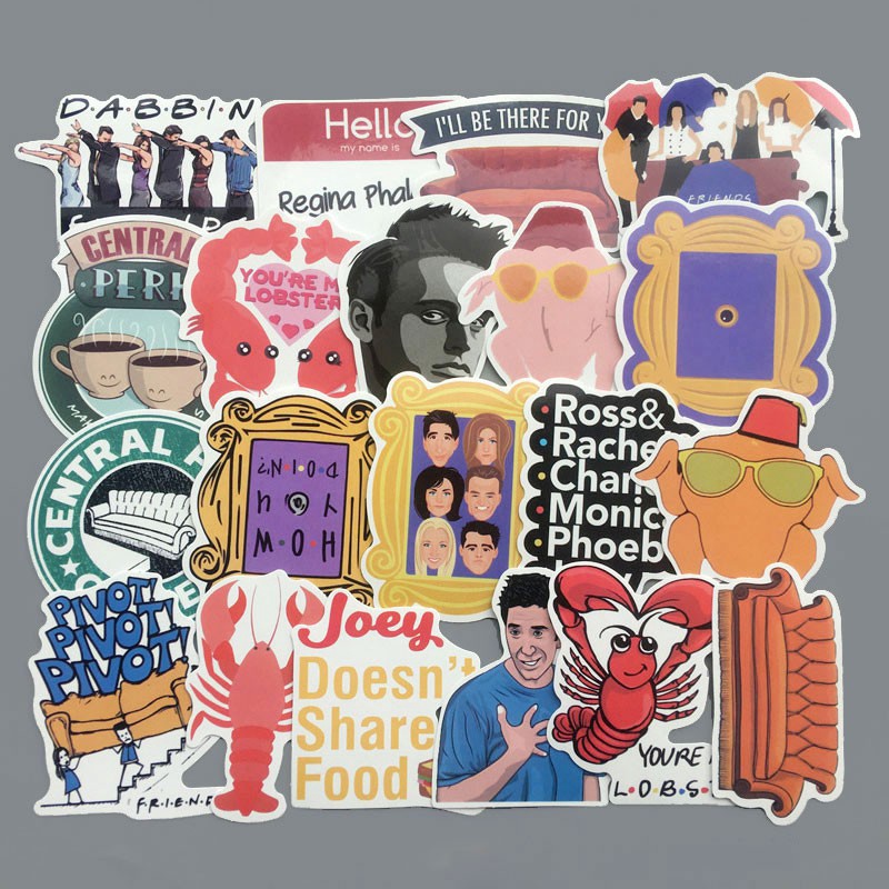 Bộ 34 Miếng Dán Trang Trí Chống Thấm Nước Họa Tiết TV Mỹ