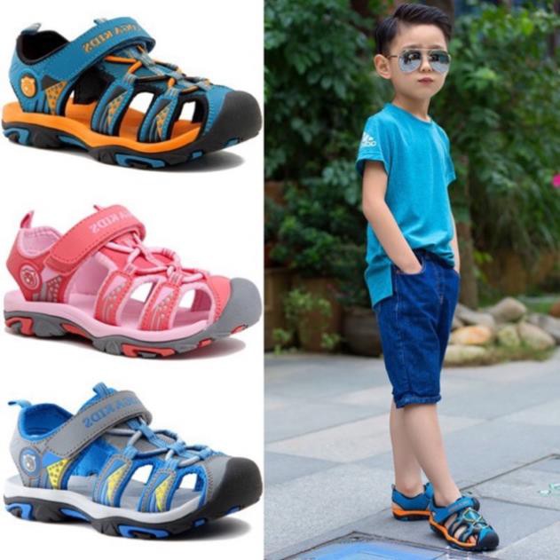 (T02) Sandal bé trai COGA KID kiểu mũi bít thể thao khỏe khoắn - Chống trơn trượt - Thoáng khí - Nhẹ chân