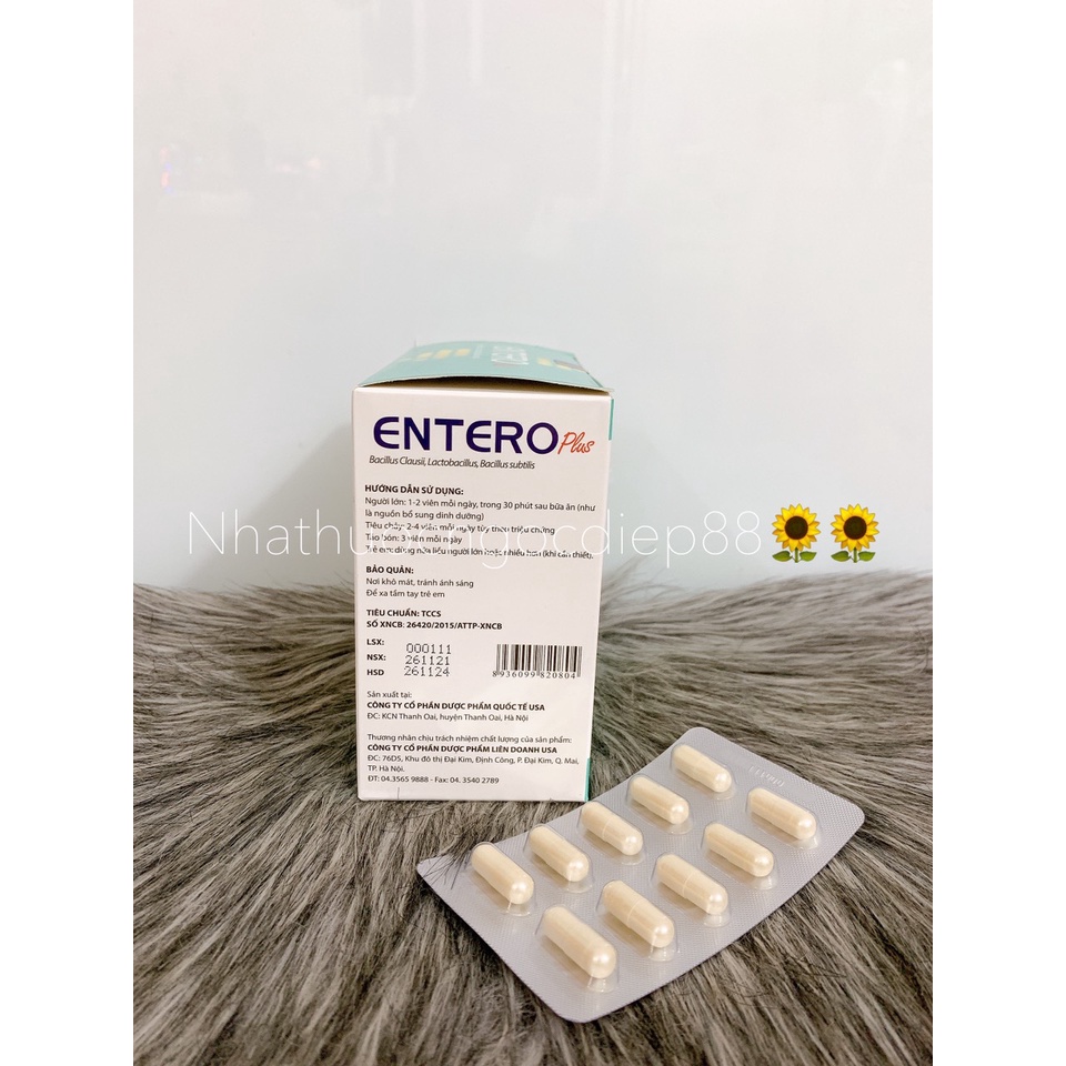 HỘP 100 VIÊN MEN VI SINH ENTERO PLUS - PHÒNG NGỪA RỐI LOẠN HỆ VI KHUẨN ĐƯỜNG RUỘ