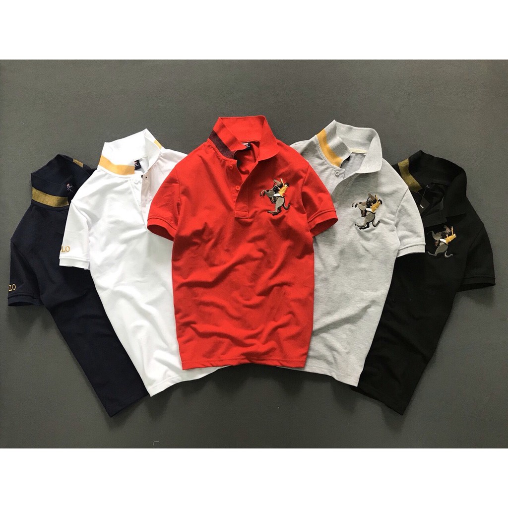 Áo thun nam có cổ thêu logo con ngựa cao cấp KENSTORE89 ATV005