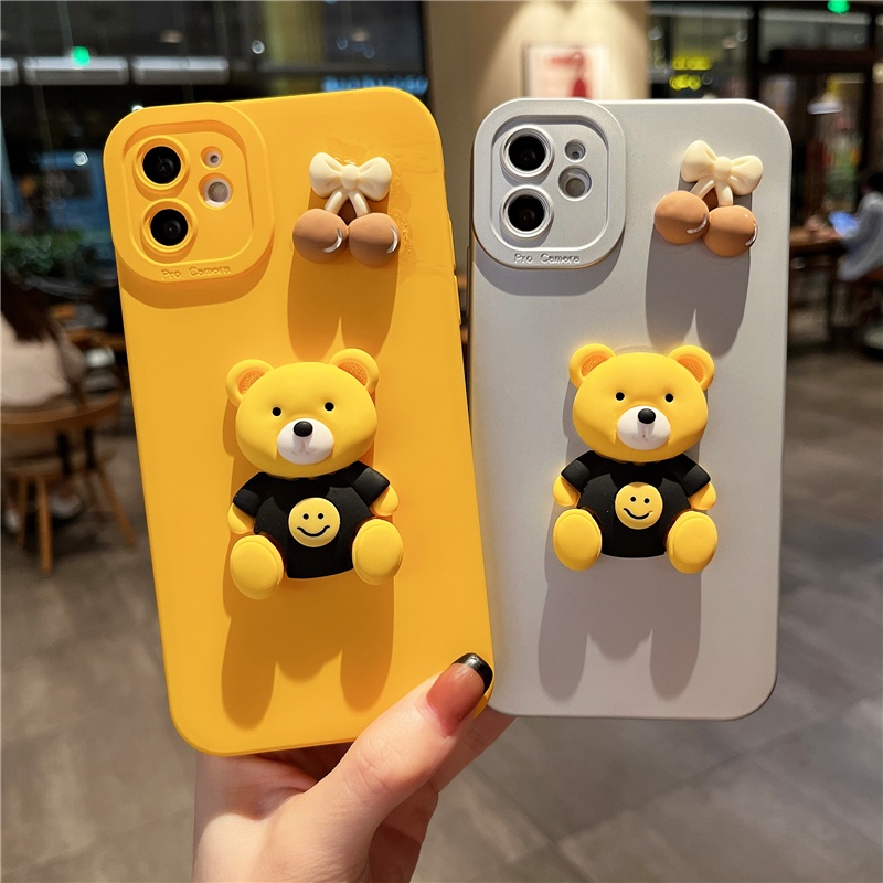 Ốp điện thoại gấu 3D thích hợp cho IPhone 13 13Pro 13Promax 12 12Pro 12Promax 11 11Pro 11Promax X Xsmax Xr 8 7 6 6SPlus