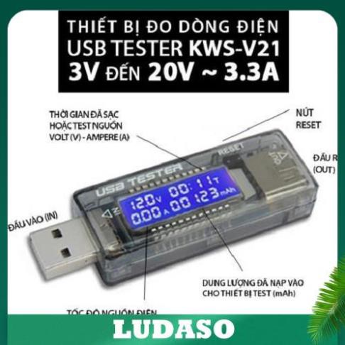 Thiết bị test pin sạc, củ sạc, đo dòng điện, check dung lượng pin KWS-V21 LUDASO