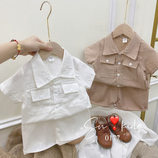 Bộ đũi cổ vest bé trai