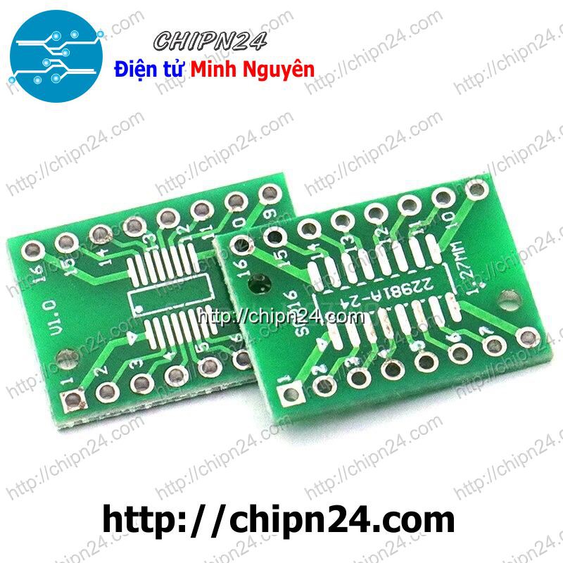 [2 CÁI] Đế chuyển SOP16 SSOP16 TSSOP16 sang DIP16 (PCB chuyển, Mạch chuyển)