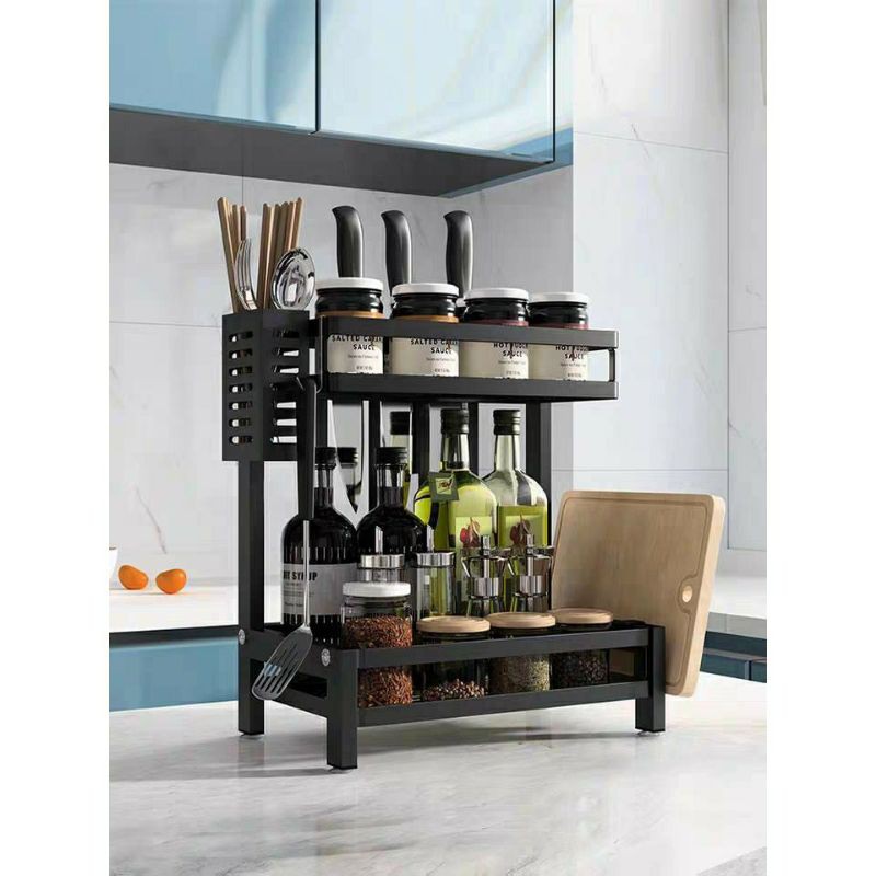 Kệ Đựng Gia Vị INOX Sơn Tĩnh Điện Chống Rỉ Cao Cấp 2, 3 Tầng - Kệ hũ gia vị inox | BigBuy360 - bigbuy360.vn