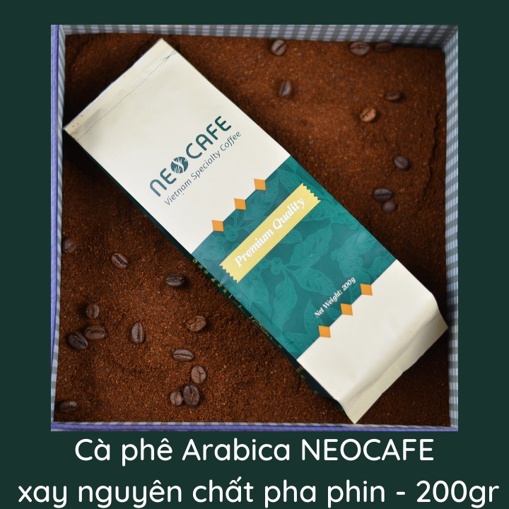 Cà phê Arabica NEOCAFE dòng cafe rang xay nguyên chất 100% cà phê ngon loại cà phê phin gói 200 g nguồn hạt cafe Cầu Đất