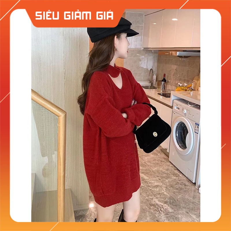 Áo Len Khoét Cổ Mặc Giấu Quần Hàng Quảng Châu M1068-Teen 888