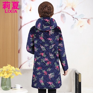 Áo Khoác Đệm Cotton Lót Lông Cừu Giữ Ấm Mùa Đông Cho Phụ Nữ Trung Niên Mi