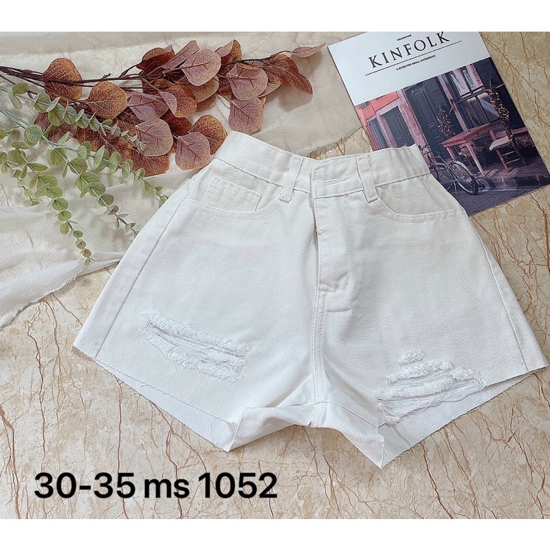 Quần short jean nữ rách màu trắng size đại hàng VNXK MS1052 thời trang bigsize 2KJEAN